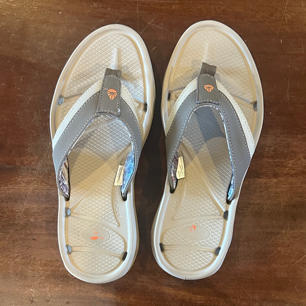 Men's Gray and Tan Sandals